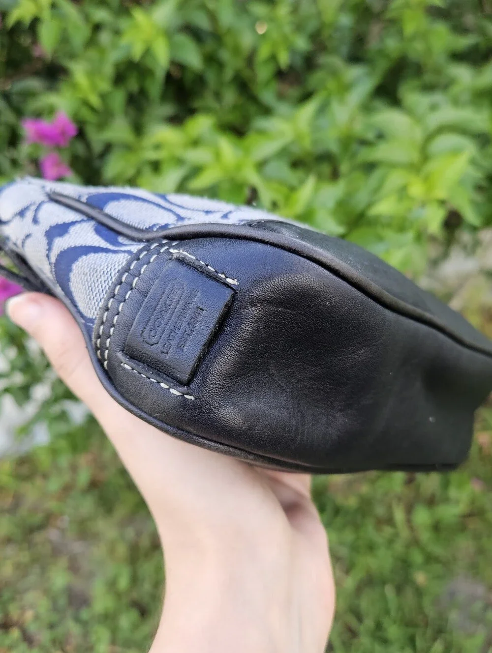 Coach 6094 Navy Blue Signature Jacquard Demi Shoulder Bag Y2K Vintage GUC